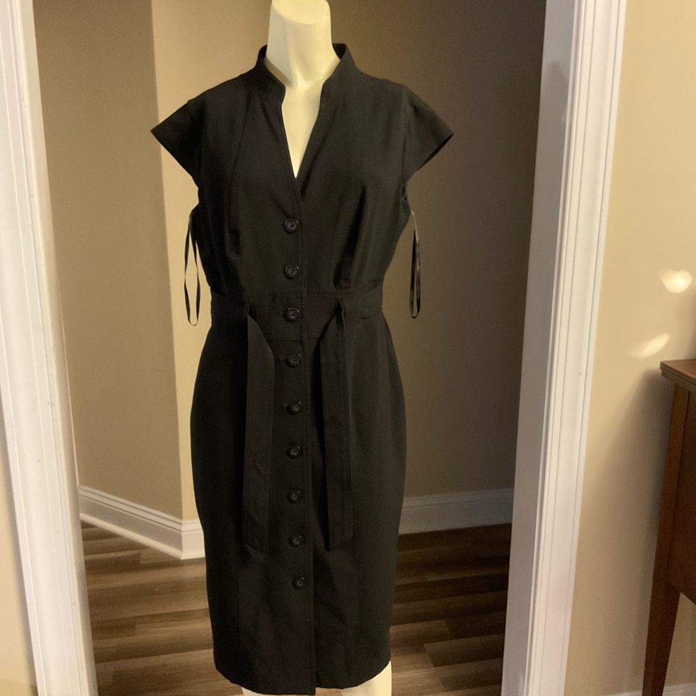 Calvin Klein Black Button-Down Midi Dress